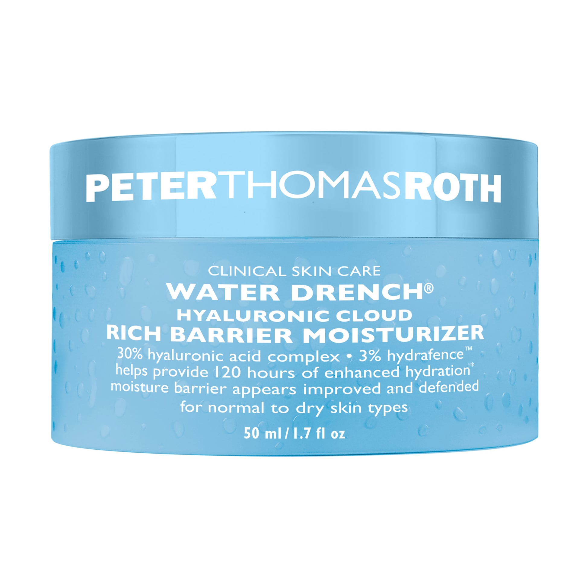Насичений зволожувальний крем для обличчя Peter Thomas Roth Water Drench Hyaluronic Cloud Rich Barrier Moisturizer з гіалуроновою кислотою, 50 мл